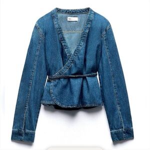 NWT Zara Denim Wrap top